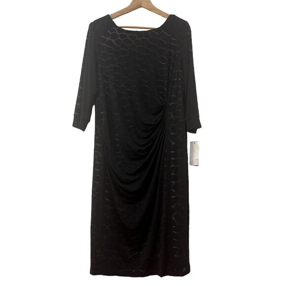 NWT Vintage A.B.S. By Allen Schwartz Black Knit Formal Dress sz 2X $263 - Picture 1 of 4